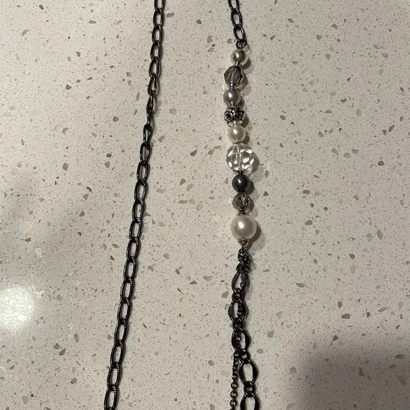 Brighton black and silver long statement necklace - Picture 3 of 4